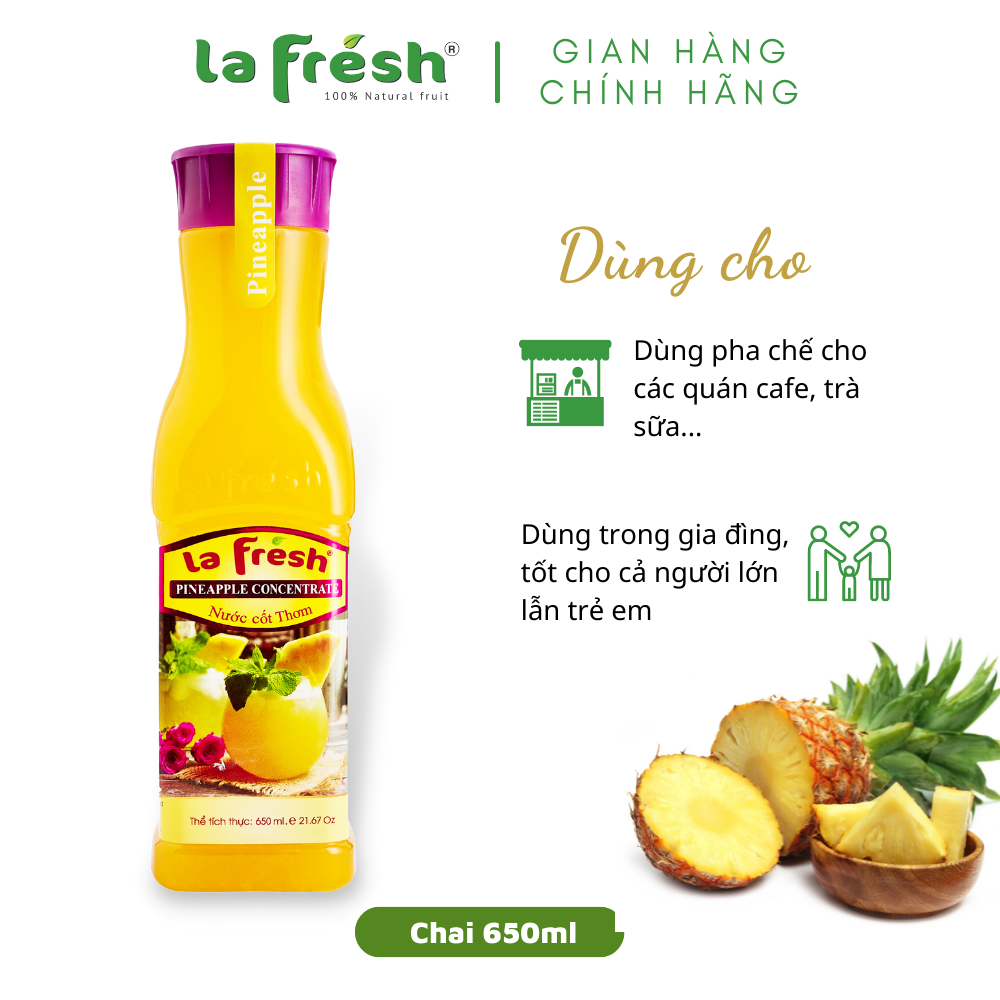 [HCM]Nước Cốt Thơm Lafresh Đà Lạt 650ml