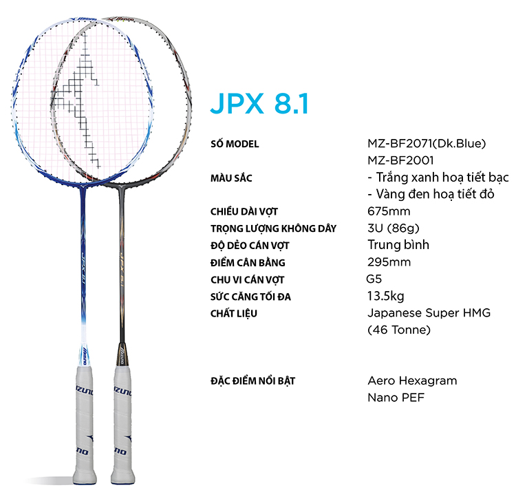 Vợt Cầu Lông Mizuno JPX 8.1 (Khung Vợt)