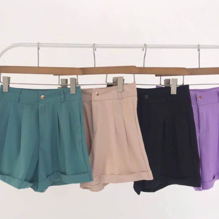 Quần Short  Nữ Lưng Cao Gập Gấu ( Mã 1017)