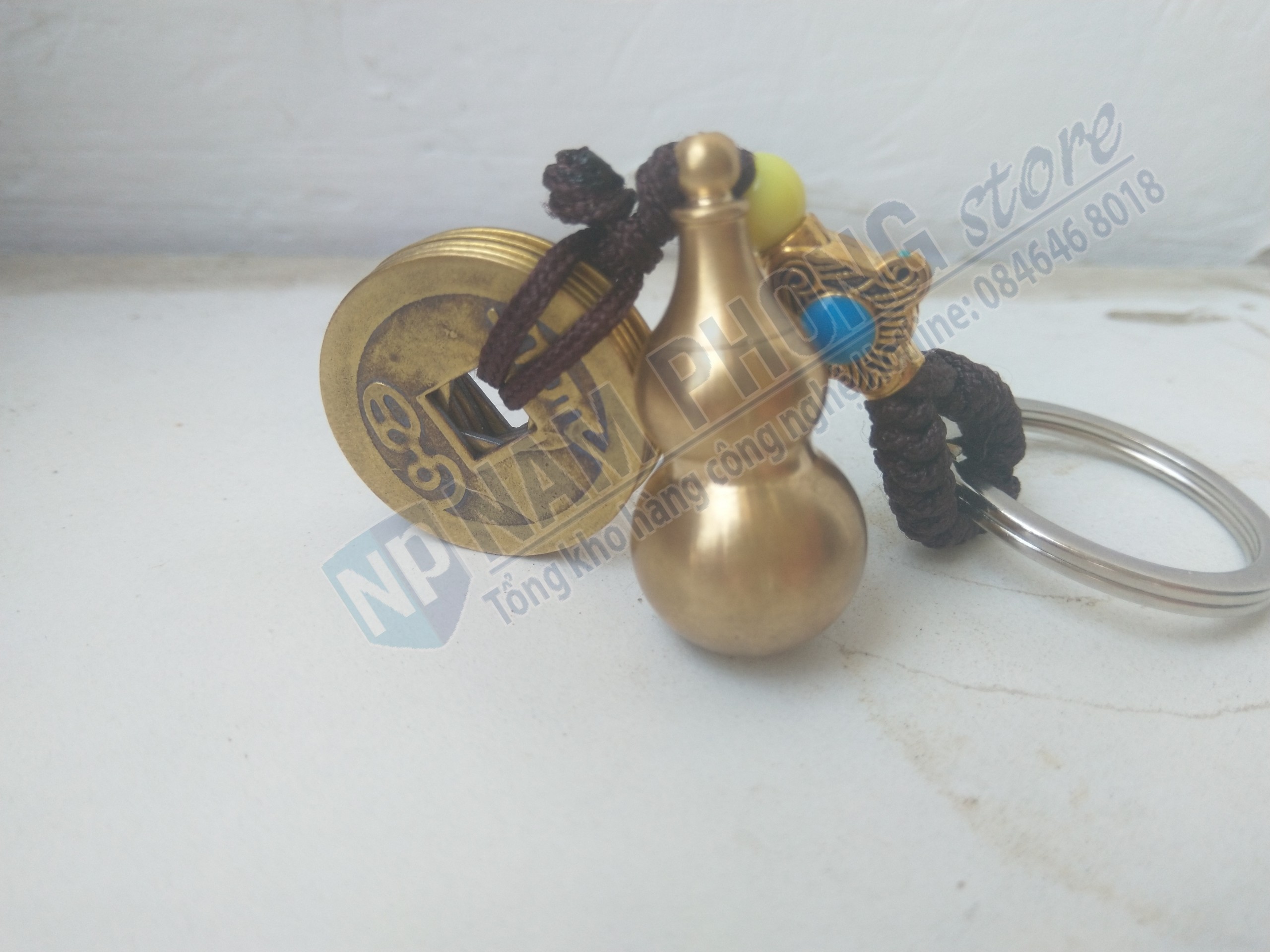 Hồ lô đồng phong thủy móc chìa khóa xe