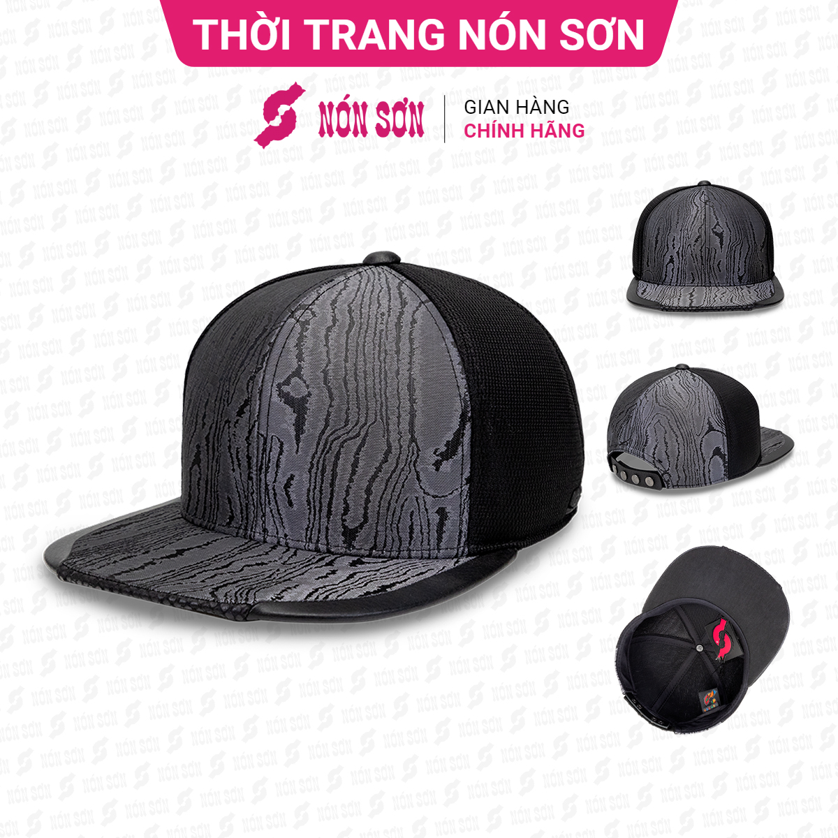 Mũ snapback hiphop nam nữ nón sơn chính hãng mc210đ-xm1