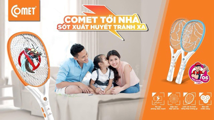 Vợt Muỗi cao cấp Comet CP045 - Hàng chính hãng