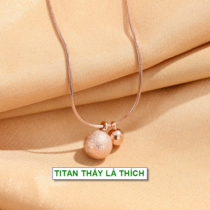 Dây chuyền vàng sợi mì titan mặt cute - Hàng chuẩn titan màu sắc bóng đẹp - Cam kết 1 đổi 1 nếu gỉ sét