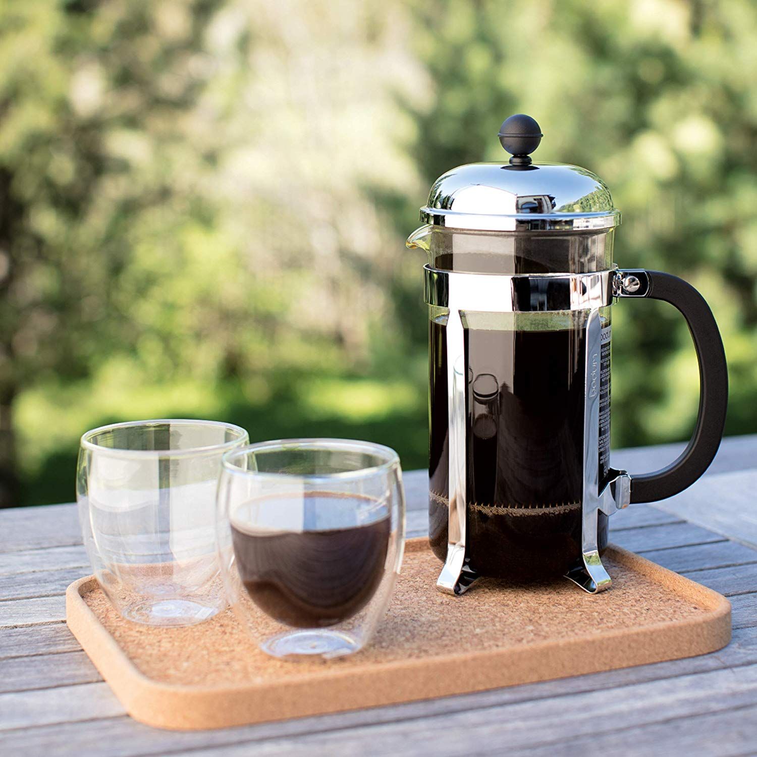 Bình pha cafe - Bình Pha Cafe Kiểu Pháp 350ml (Bạc) - Bình pha cà phê french press - Dùng để pha trà hay cà phê theo phương pháp French press ép cà phê - Bình pha cà phê Moka Pot 6 tách 300ml bằng Nhôm cao cấp