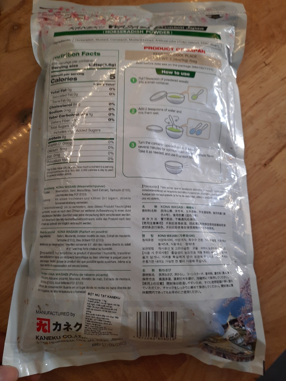 Bột Mù Tạt Wasabi Kaneku – 1kg