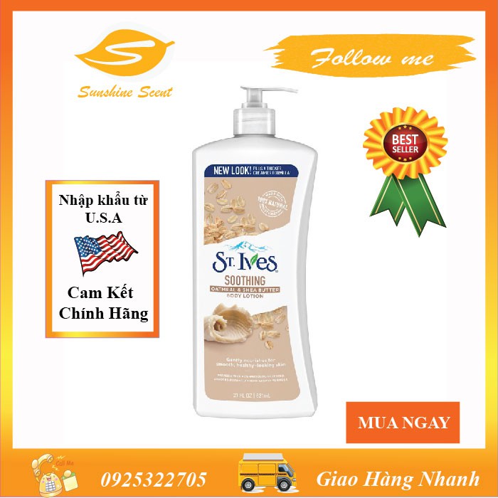[HCM]DƯỠNG THỂ LÚA MẠCH VÀ BƠ ST.IVES (621ML)