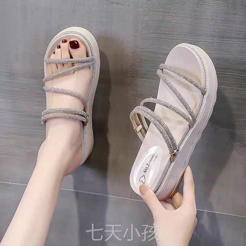 Dép Lê Nữ Độn Đế Quai Đá Hot Hit 35cm Mã H5