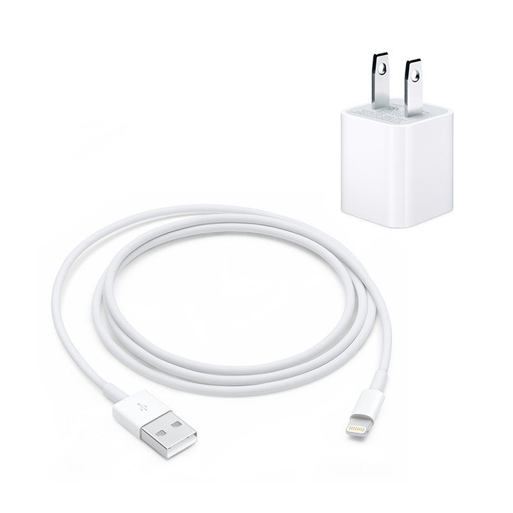 Combo sạc ip chân  vuông A21 5w kèm cáp foxconn 6ic