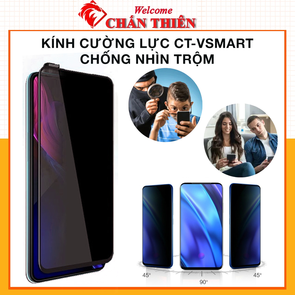 Kính cường lực chống nhìn trộm vsmart Live 4 Joy 4 Active 3 Joy 3 Star 3 Star 4 Joy 2+ Star 5 Full Màn [CNT]