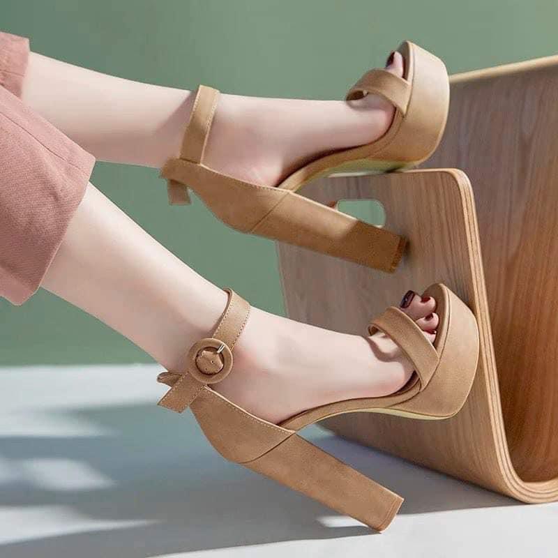 Giày cao gót sandal bigtree 13cm đế vuông siêu chắc chắn