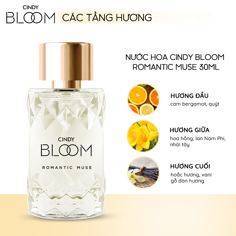 Nước Hoa Nữ Cindy Bloom Romantic Muse Hương Quyến Rũ Lãng Mạn 30ml Chính Hãng