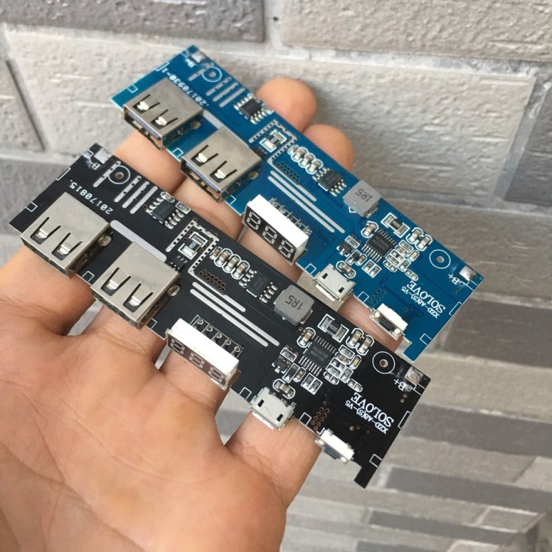 Mạch Sạc Dự Phòng 5V 2.1A - Hiển thị dung lượng pin. Cổng sạc micro USB, hàng chính hãng Solove