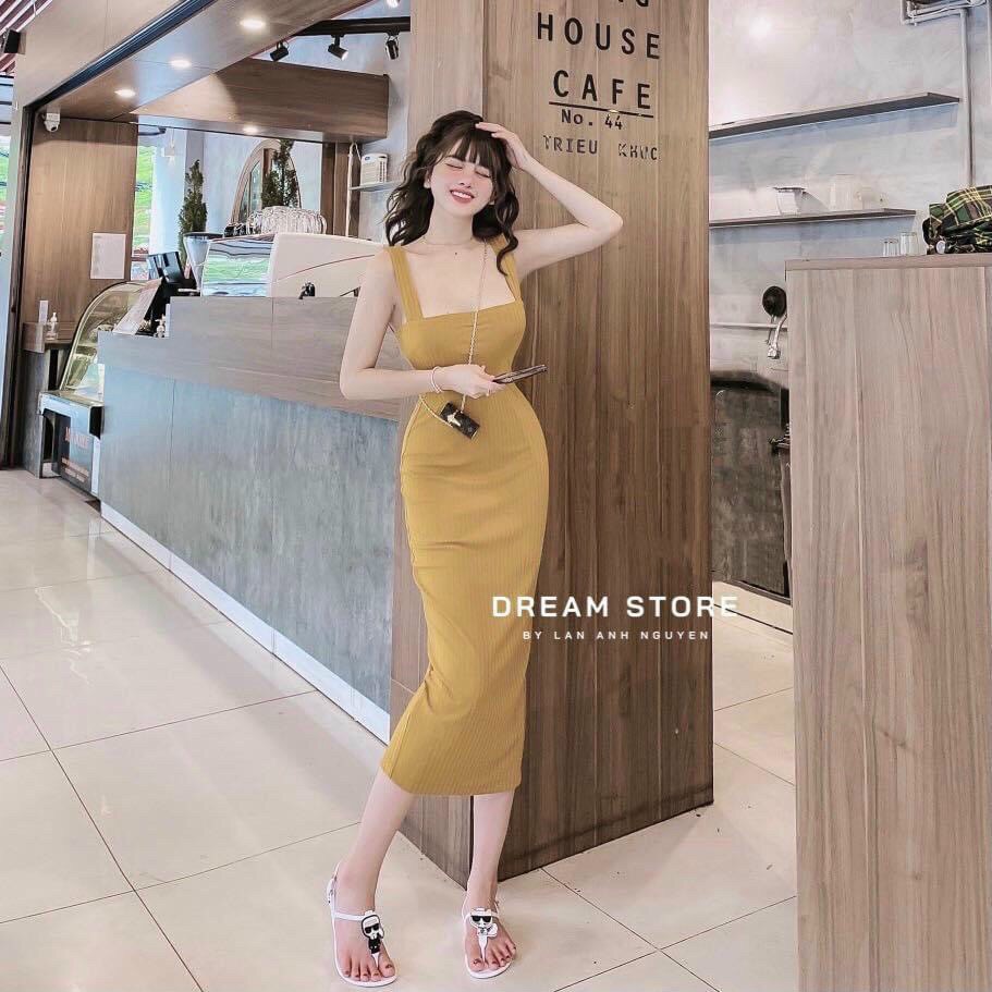 Đầm 2 dây form dài, đầm nữ maxi bảng to (Freesize)