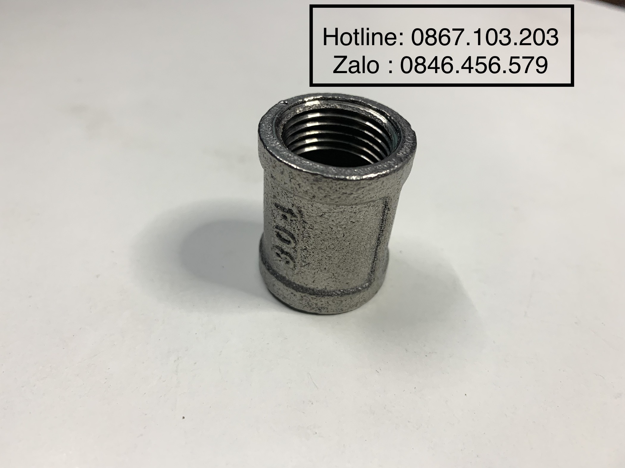 Nối 2 Đầu Ren Trong 21mm Inox