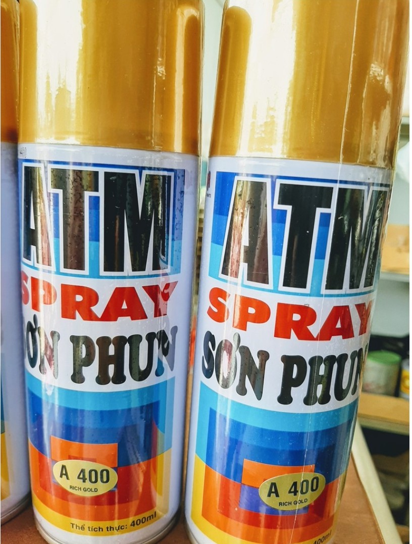 [Chính hãng] SƠN XỊT MÀU VÀNG ĐỒNG ATM A400 400ml - lưu ý thị trường xuất hiện hàng TQ nhái