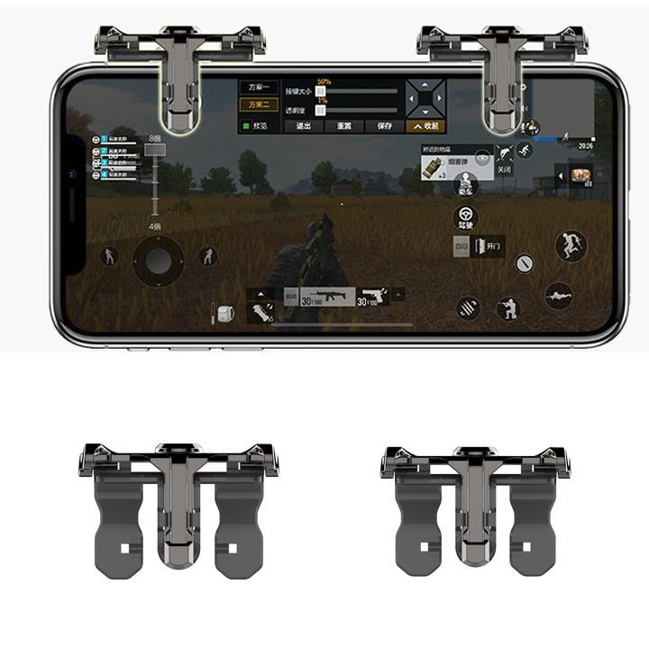 Nút bấm cơ s10 cho gamemobile pubg, ros,free fire, knives out – 1 bộ gồm 2 chiếc, chất liệu nhôm, nhận luôn- không đơ lag cảm ứng