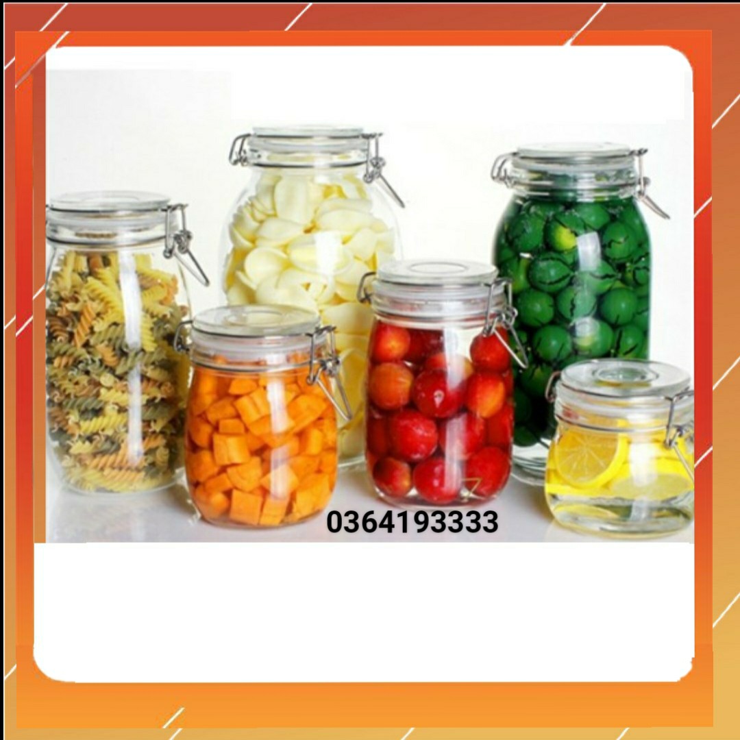 Lọ thủy tinh nắp gài 1000ml