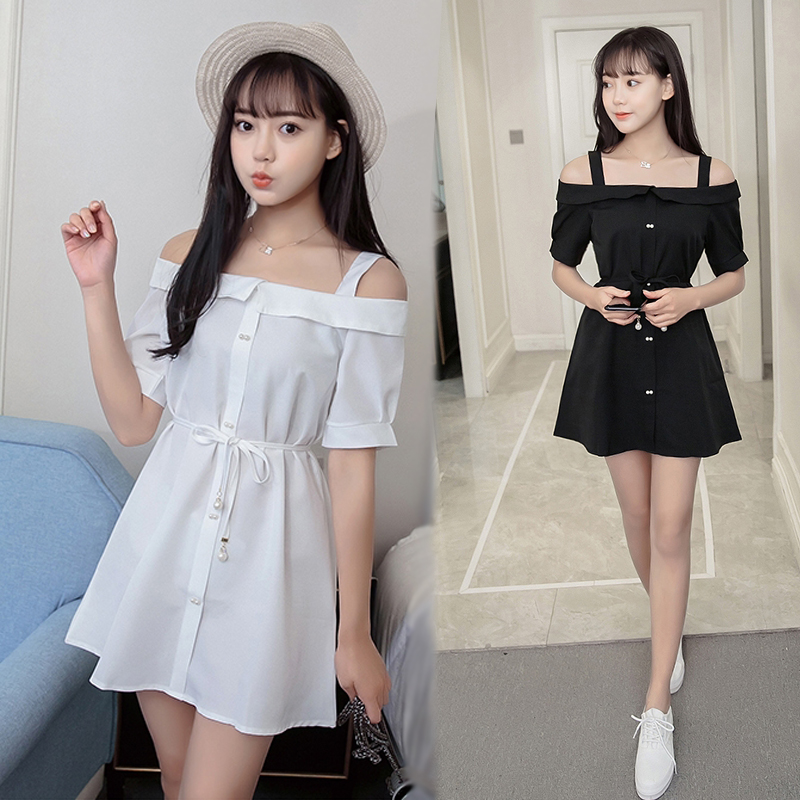 Đầm ngắn trễ vai dễ thương D11
