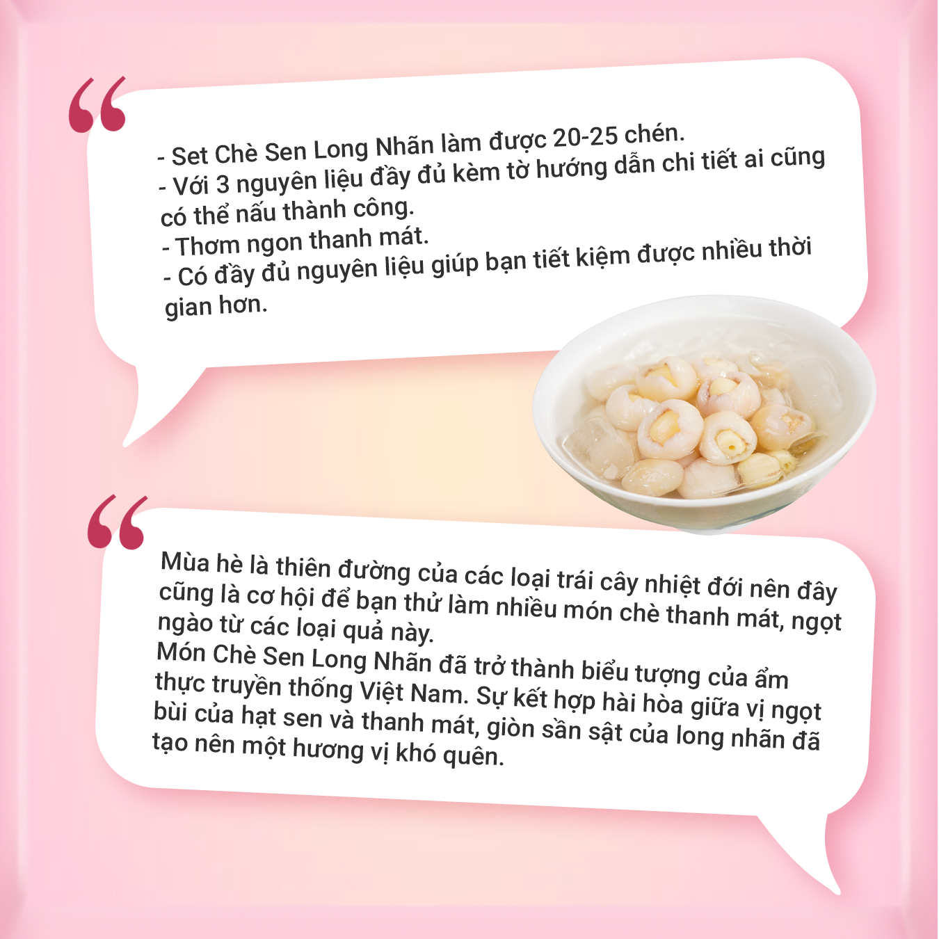 Chè Sen Long Nhãn (SET 20-25 CHÉN) Bếp Của Mẹ Onici