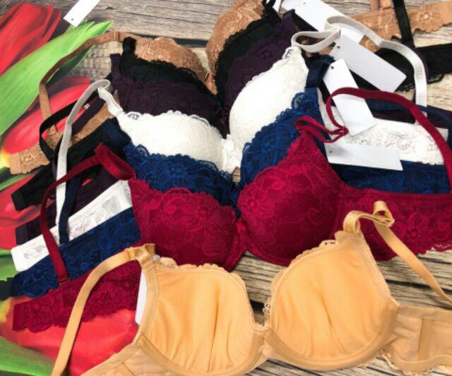 Áo ngực ren cotton mút vừa