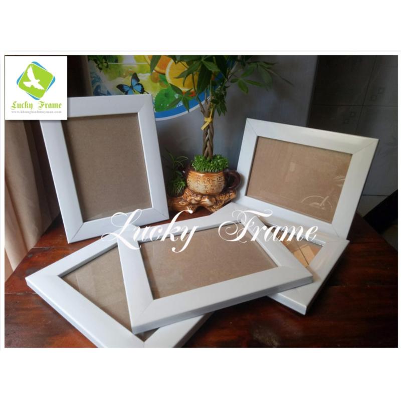 Bộ 5 khung ảnh 13x18cm để bàn màu trắng+treo tường