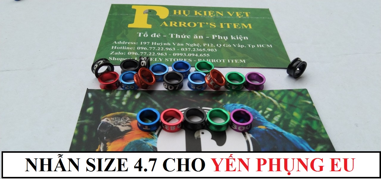 NHẪN ĐEO CHÂN CHO CHIM CẢNH, VẸT(có nhiều màu sắc)