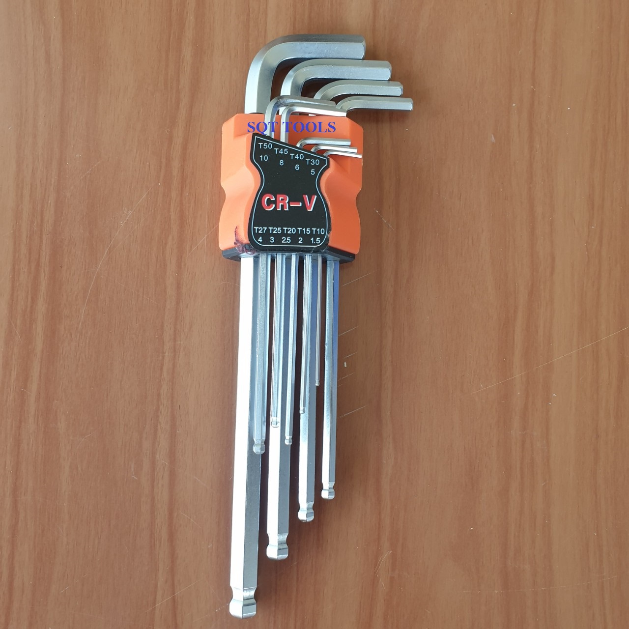 Bộ lục giác đầu bi 9 món Qtools- Không trờn thép cao cấp loại dài