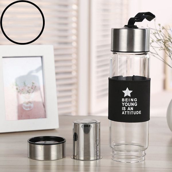 Bình thủy tinh pha trà, lọc trà, đựng nước 450ml H20 - 9690