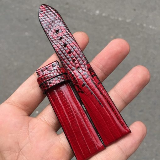 Dây Đồng Hồ Da Kỳ Đà Pháp Handmade Màu Xanh Navy