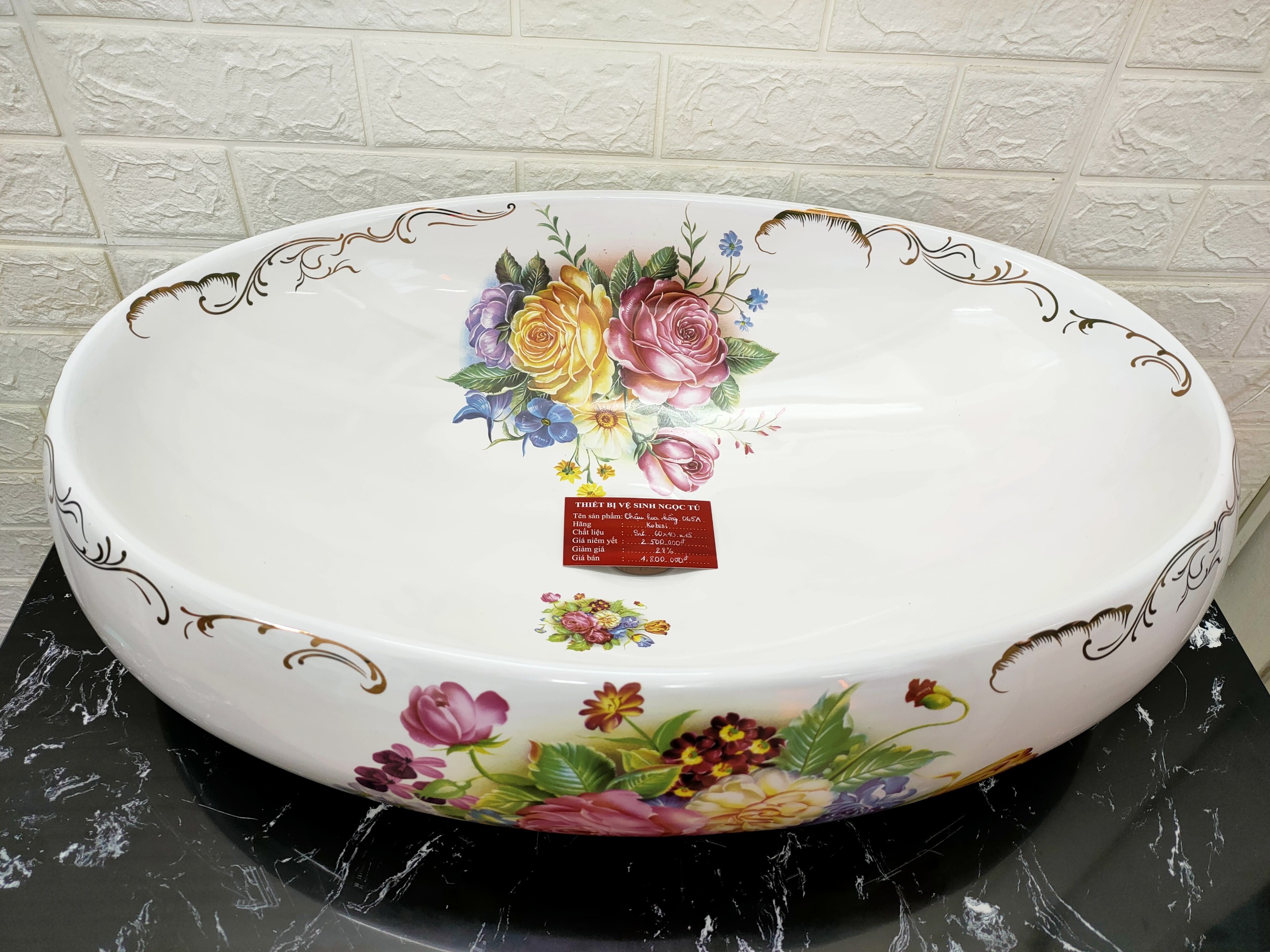 CHẬU LAVABO HOA HỒNG GROVES GC 065A