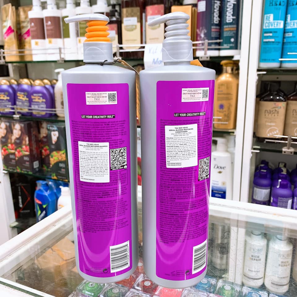 DẦU GỘI DẦU XẢ 970ML TIGI BEDHEAD SERIAL BLONDE RESTORING PHỤC HỒI TÓC TẨY NHUỘM SÁNG