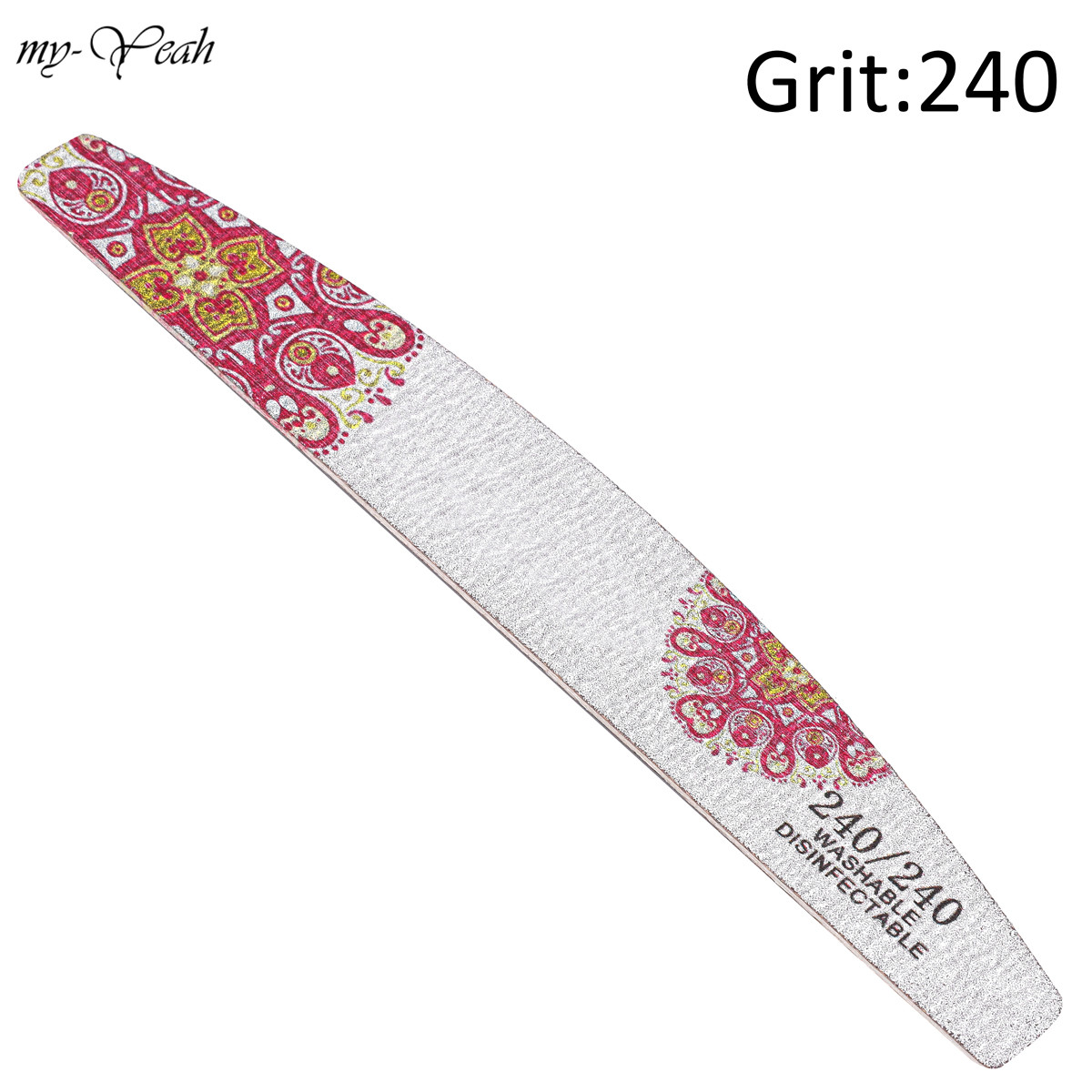 myyeah 80/100/150/240 Dũa móng tay Half Moon Hai mặt Sanding Buffer Grit mài Dụng cụ làm móng chuyên nghiệp