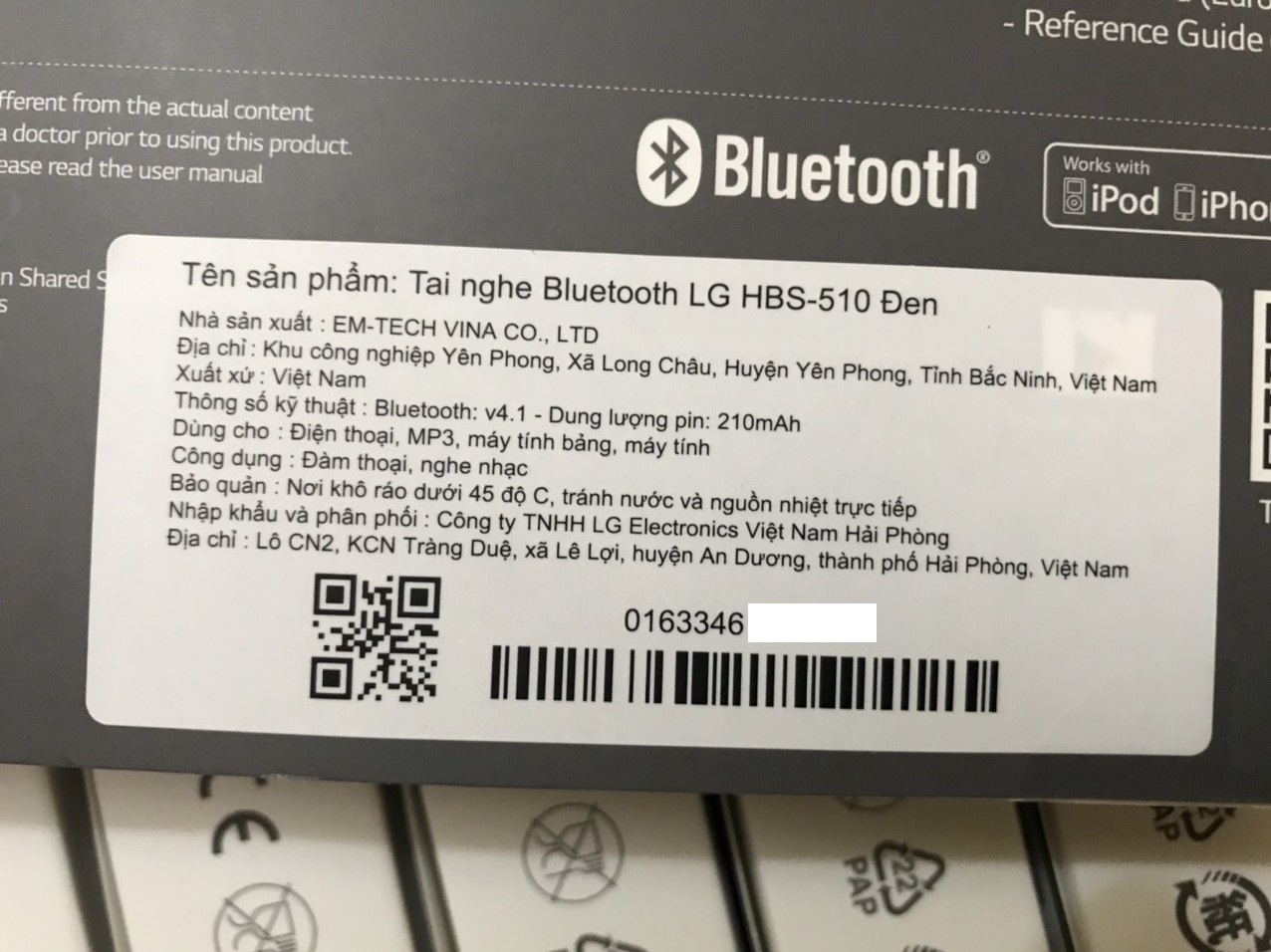 Tai nghe Bluetooth LG HBS-510 | FREESHIP