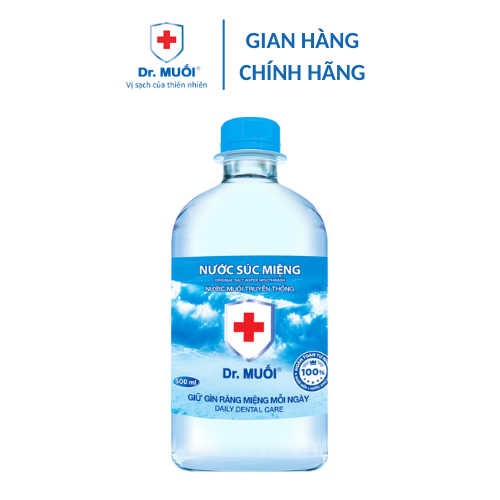 Nước Súc Miệng Loại Bỏ Vi Khuẩn, Ngừa Hôi Miệng Truyền Thống Chai 500ml - Dr. Muối