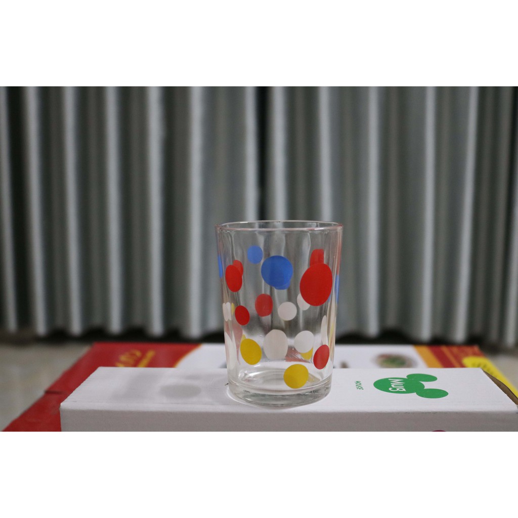 Cốc Thủy Tinh-Bộ 6 Cốc Thủy Tinh Chấm Hoa Bi