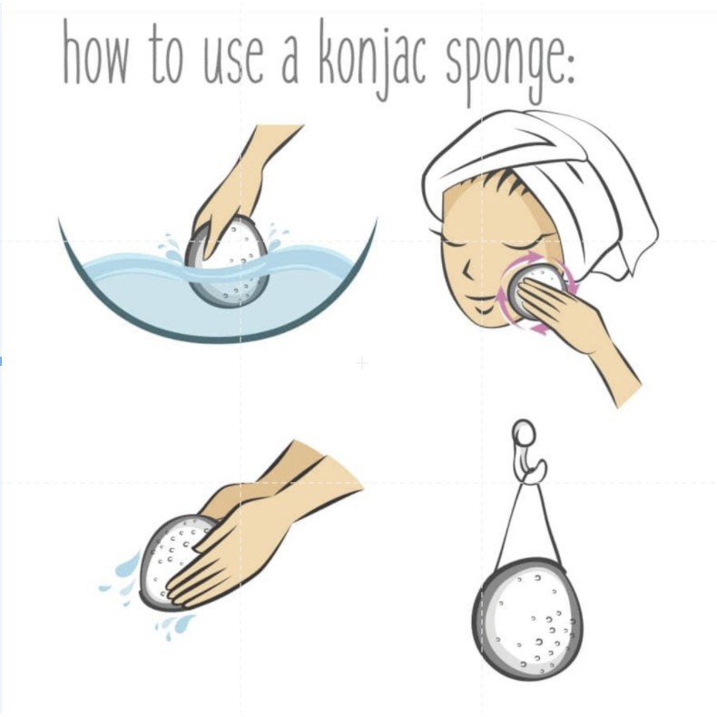 [HCM]Facial Konjac Puff Konjac Sponge White 1pc