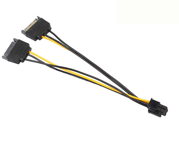 [HCM]Cáp nguồn 2 SATA sang 6 Pin PCI-E cho Card VGA