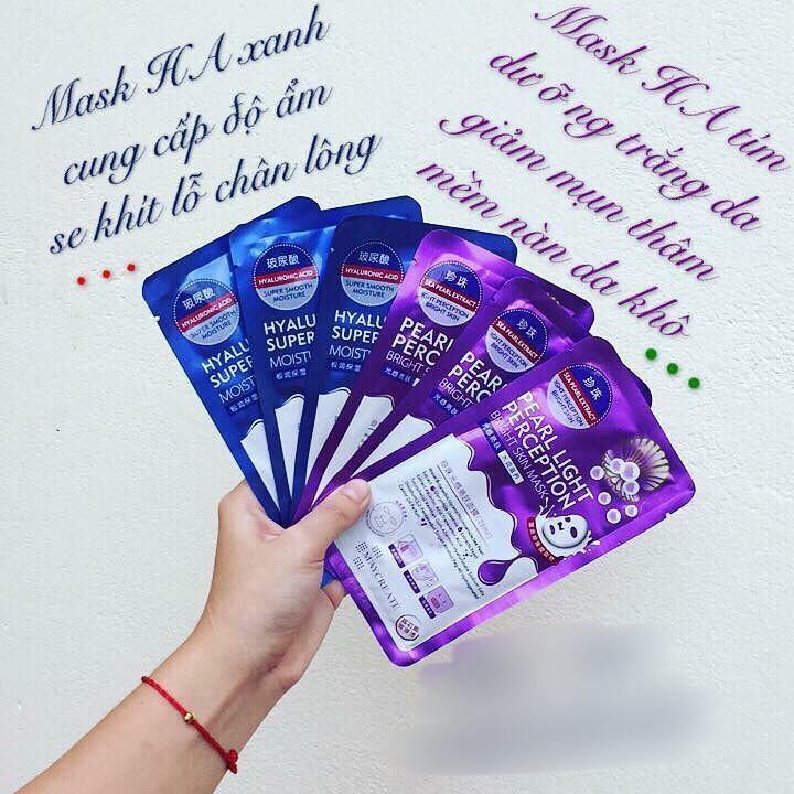 Bộ 20 Mặt Nạ HA Maycreate Xanh Tím Cấp Ẩm Trắng Mụn Da