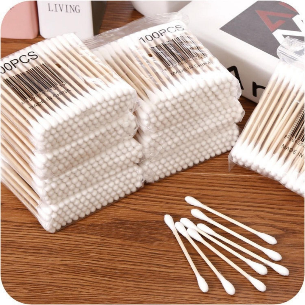 M'AYCREATE - Gói 100 tăm bông đa dụng thân gỗ