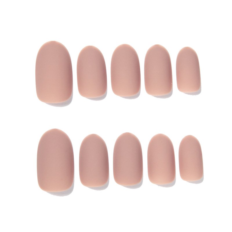 Bộ 24 Móng Tay Giả Nude Nhám Nhọn (kèm keo)
