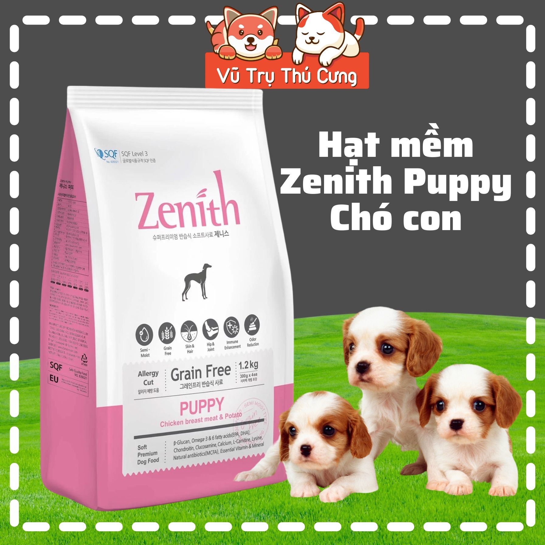 Hạt mềm Zenith Puppy dành cho Chó Con, Chó Biếng Ăn