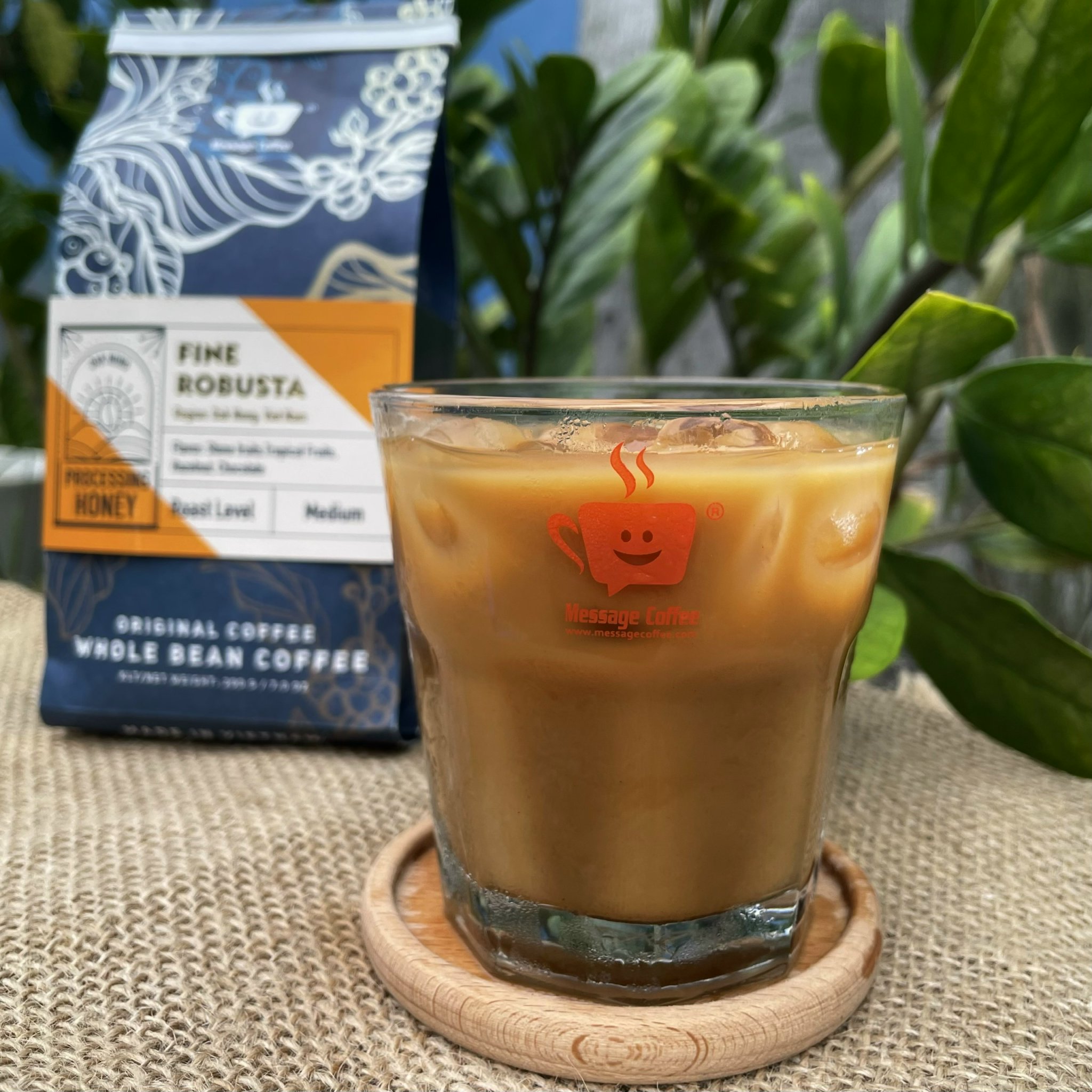 [QUÀ TẶNG KHÔNG BÁN] Ly thủy tinh logo Message Coffee