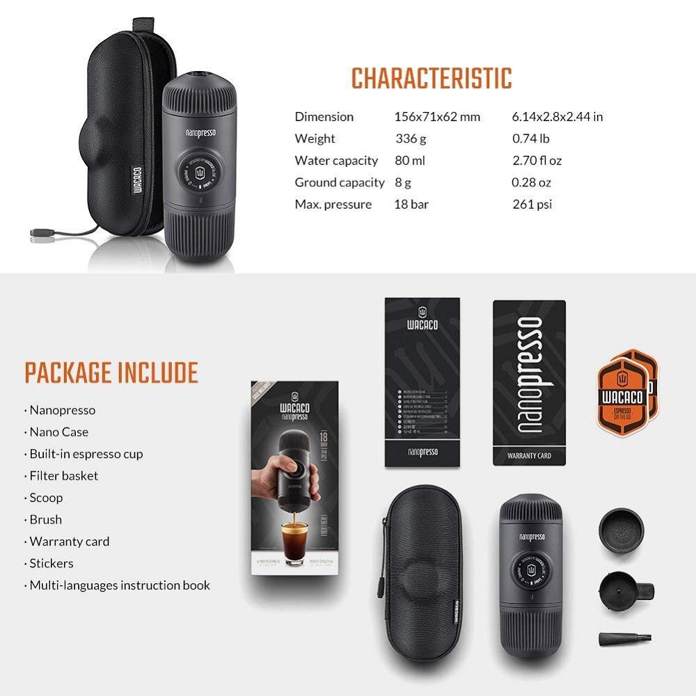 Máy pha Cafe cầm tay cao cấp Wacaco Nanopresso