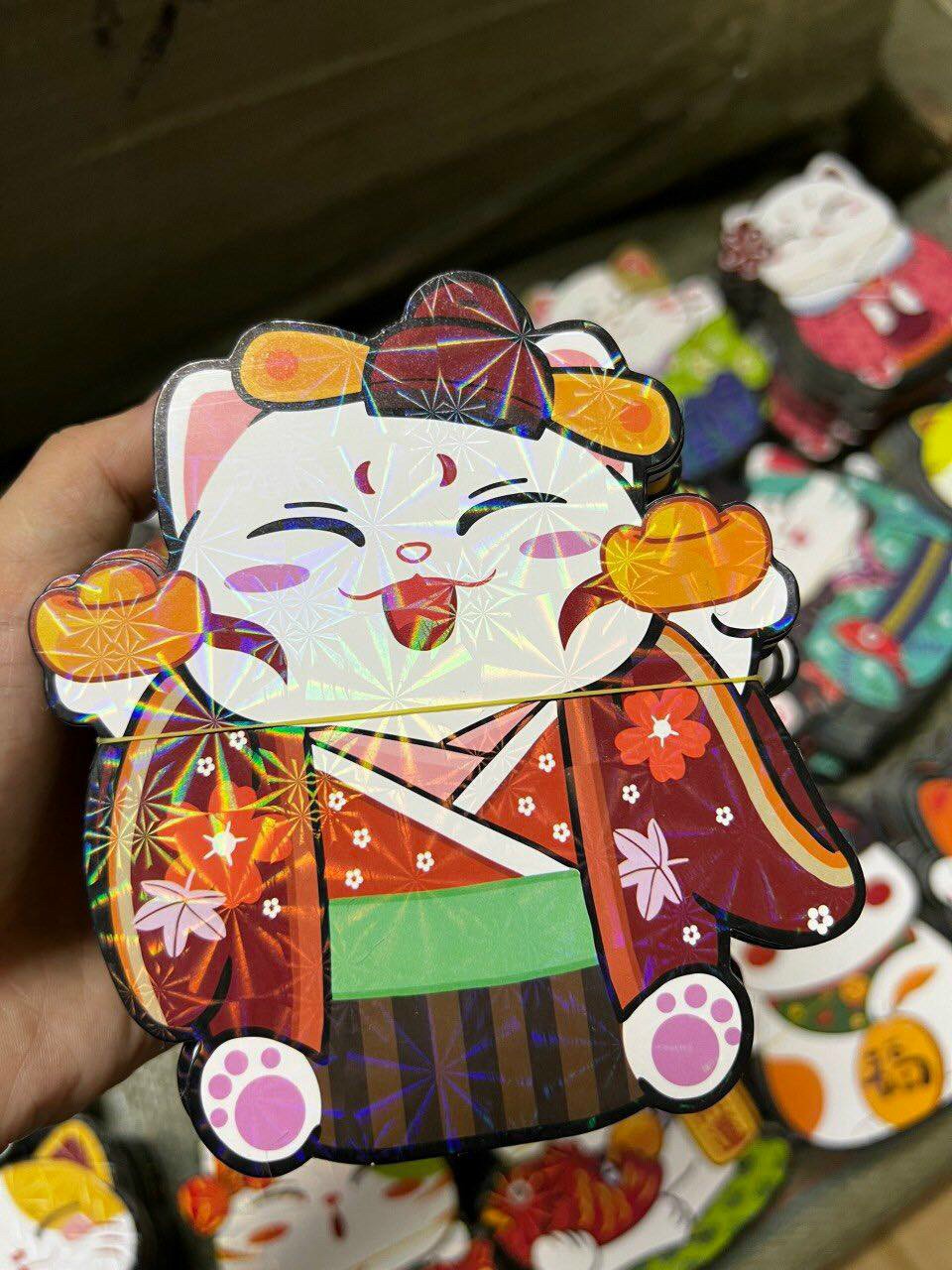 Combo 10 Bao Lì Xì Chibi Phản Quang - Bao lì xì hình mèo