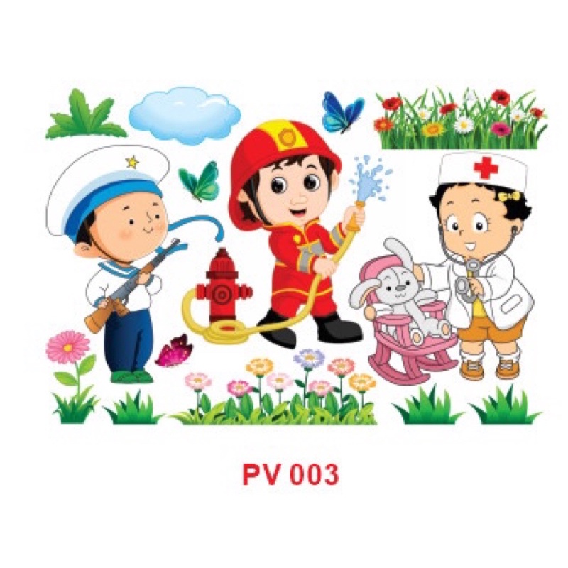 Decal mầm non - BÉ CHỌN VAI GÌ khổ lớn 127x80
