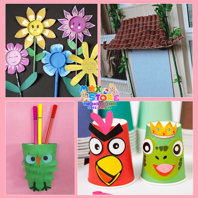 Set 10 Chiếc Cốc Giấy Màu Sắc Trang Trí Thủ Công