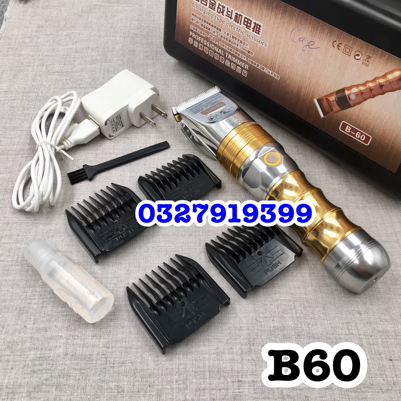 HuaErBo Sạc Tông Đơ B60 - Pin Trâu B60Lưỡi B60 Thép - Chất Lượng Cao - Giao Hàng Toàn Quốc