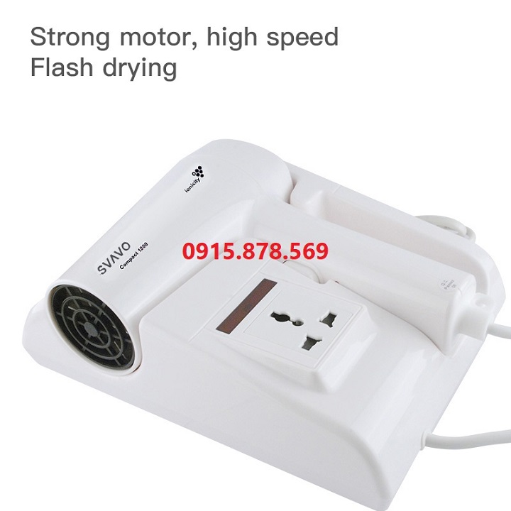 [TẶNG MIẾNG DÁN] Máy sấy tóc treo tường cao cấp Svavo V-175A