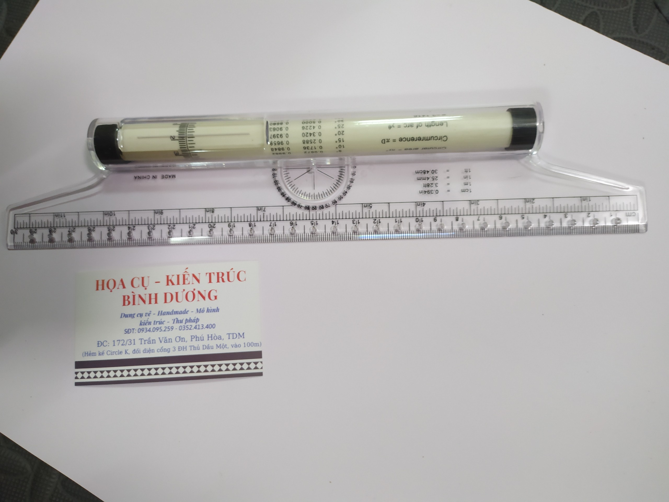 Thước vẽ kỹ thuật, thước lăn, rolling ruller 20cm, 30cm
