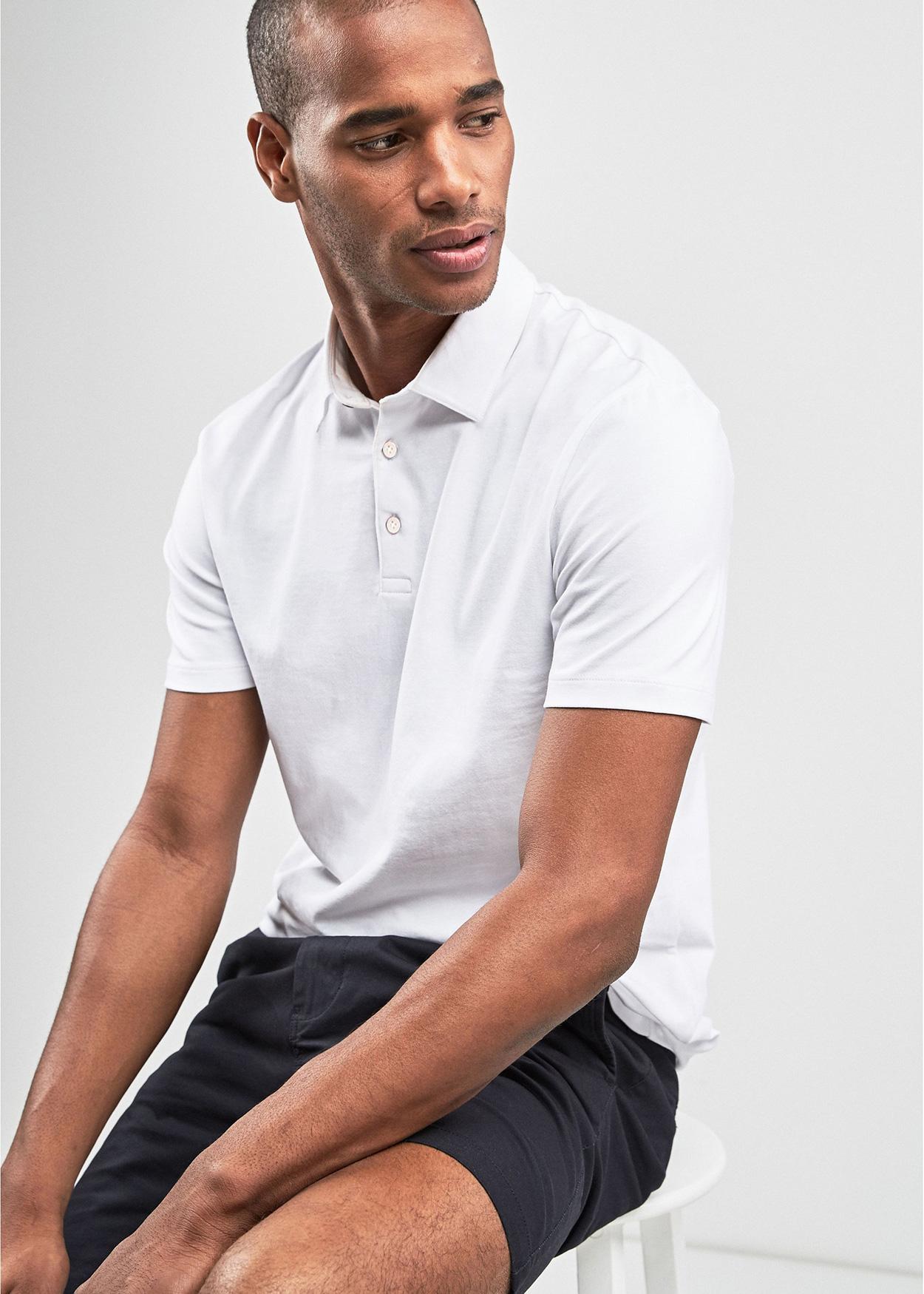 [HCM]Áo Thun Nam Casual 1st - Polo Tay Ngắn Trắng Trơn Cotton 100%